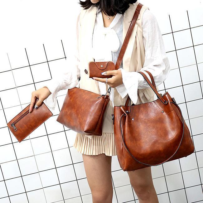 Riley - Vintage Soft 4-Piece Leather Bag Set