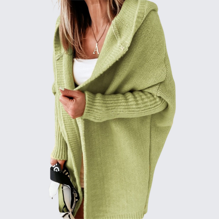 Céleste — Hooded Cocoon Knit Cardigan