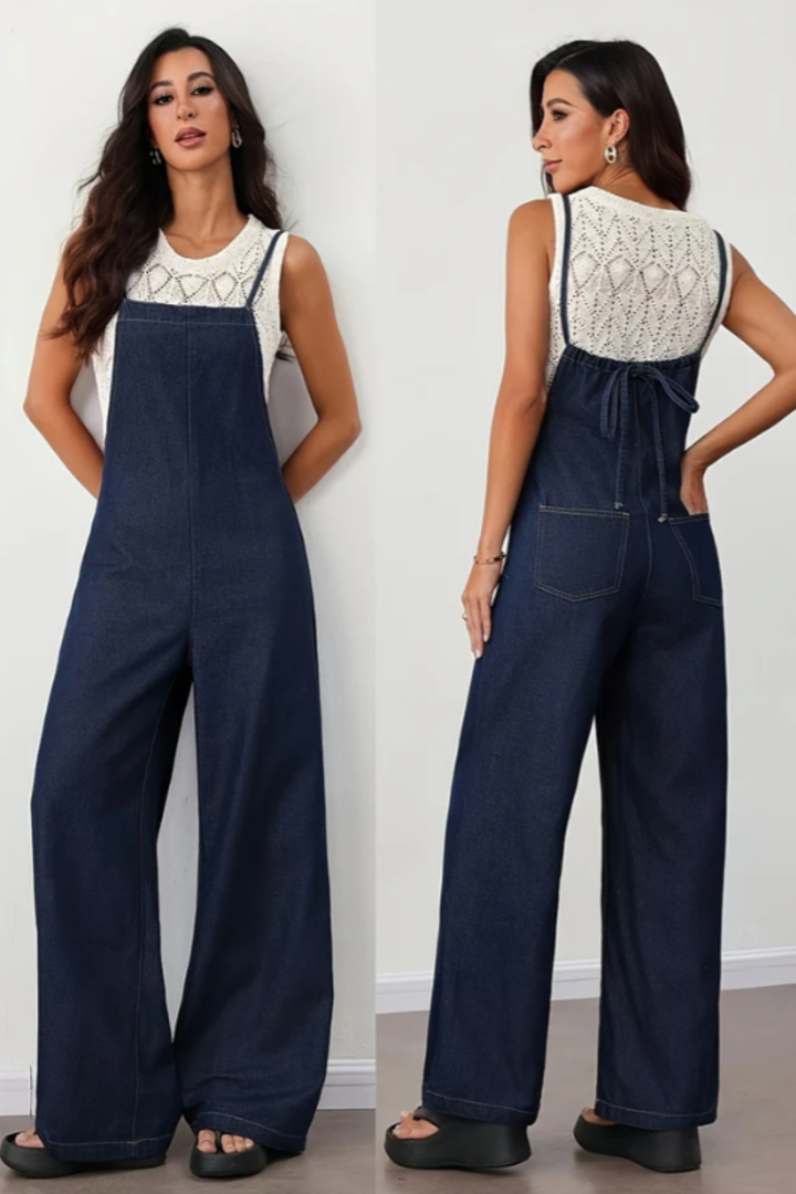 Aria | Retro Denim Jumpsuit