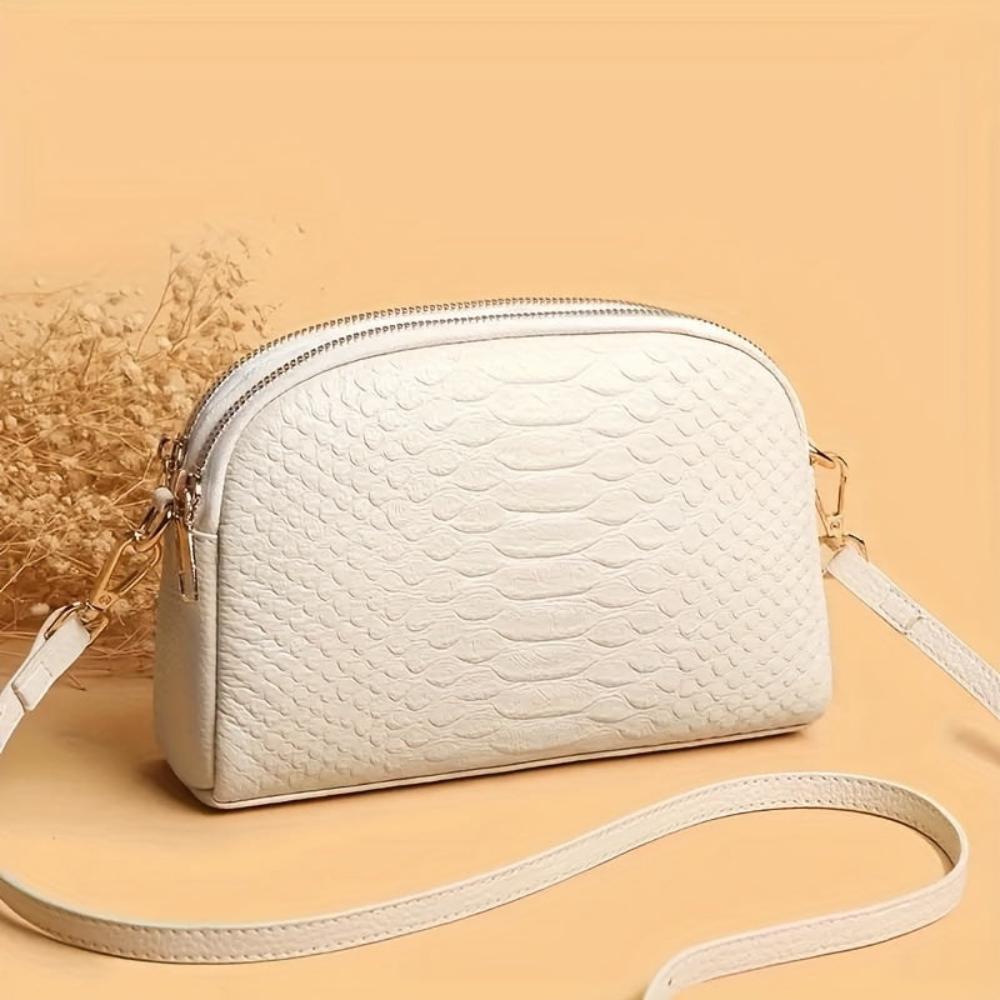 Cora | Pretty faux leather mini shoulder bag with crocodile pattern