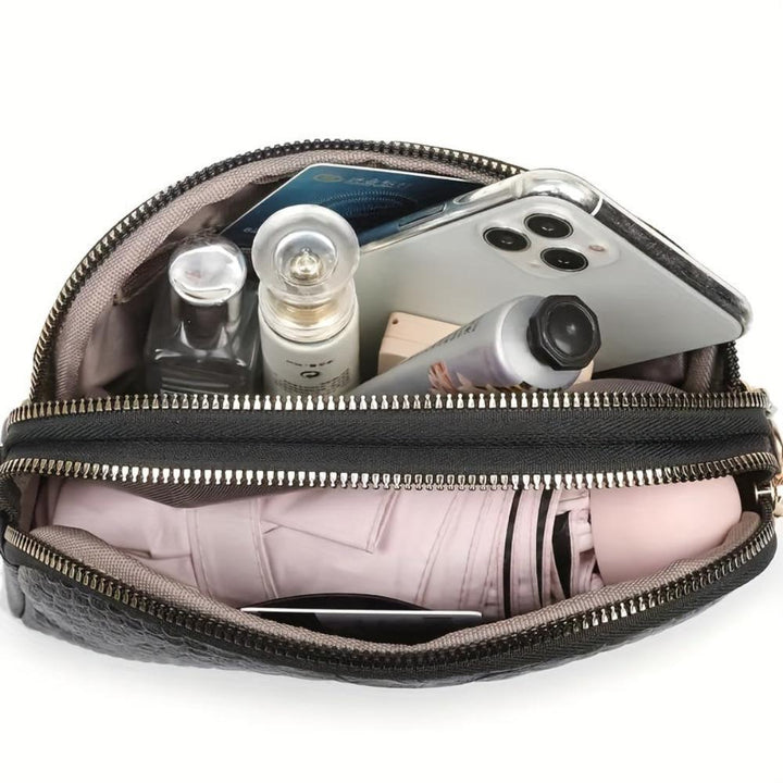 Cora | Pretty faux leather mini shoulder bag with crocodile pattern