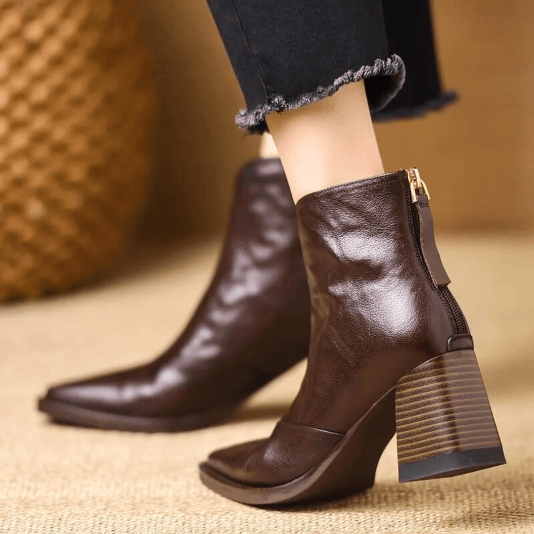 Luxury Mid-Heel Ankle Boots