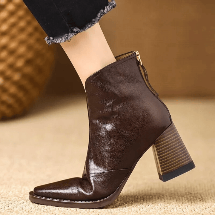 Luxury Mid-Heel Ankle Boots